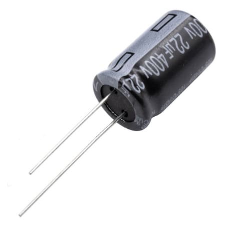 خازن الکترولیتی 22uF / 400V تایوانی مارک TAICON سری AS طول عمر 5000Hrs