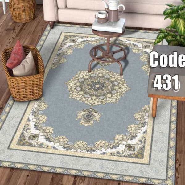 کاور فرش سنتی طوسی نگین ترمه مدل 431