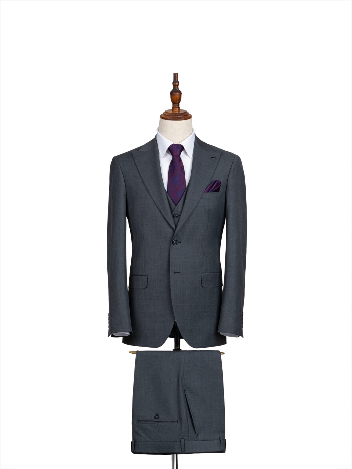 کت و شلوار و ژیله طوسی ساده ال سی من 26