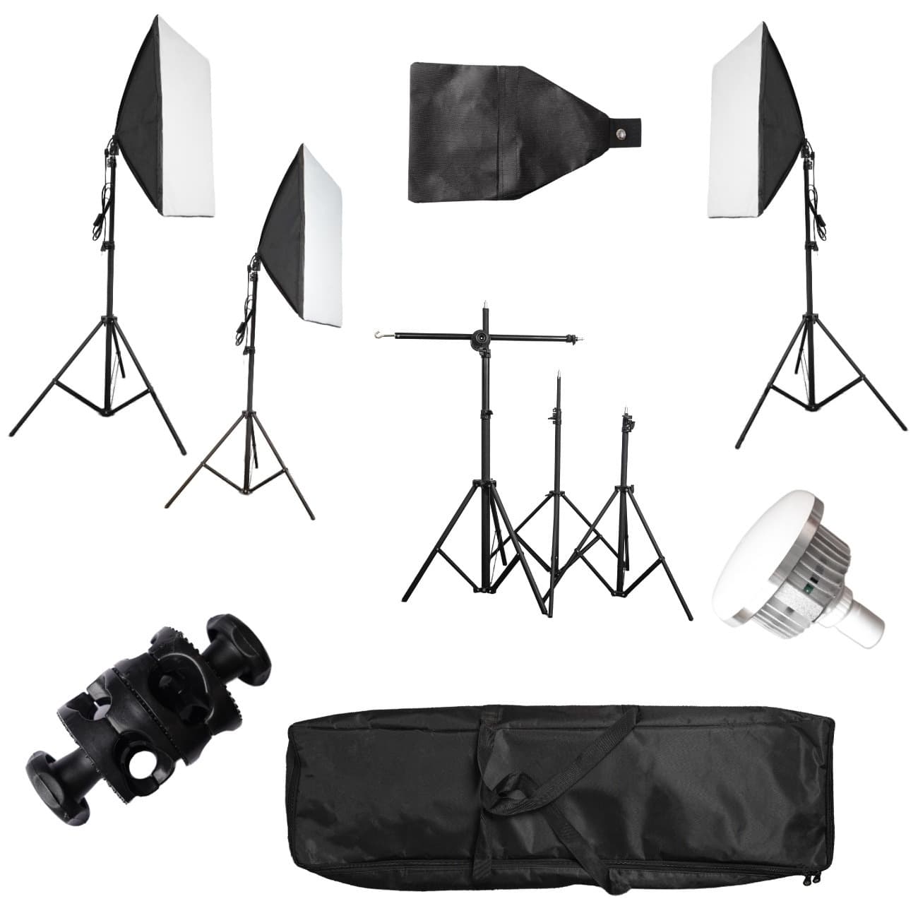 كيت سه شاخه ويديو لامپ Triple Studio Softbox Photography Lighting Kit