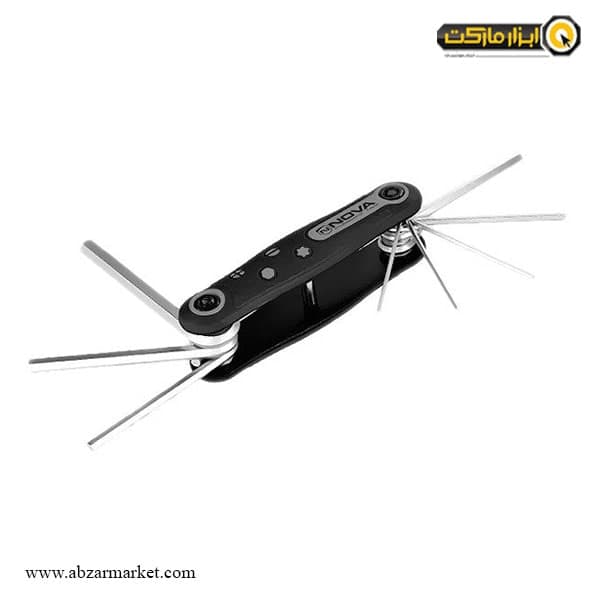 آچار آلن شش گوش نووا چاقویی 8 عددی مدل NTK-1141