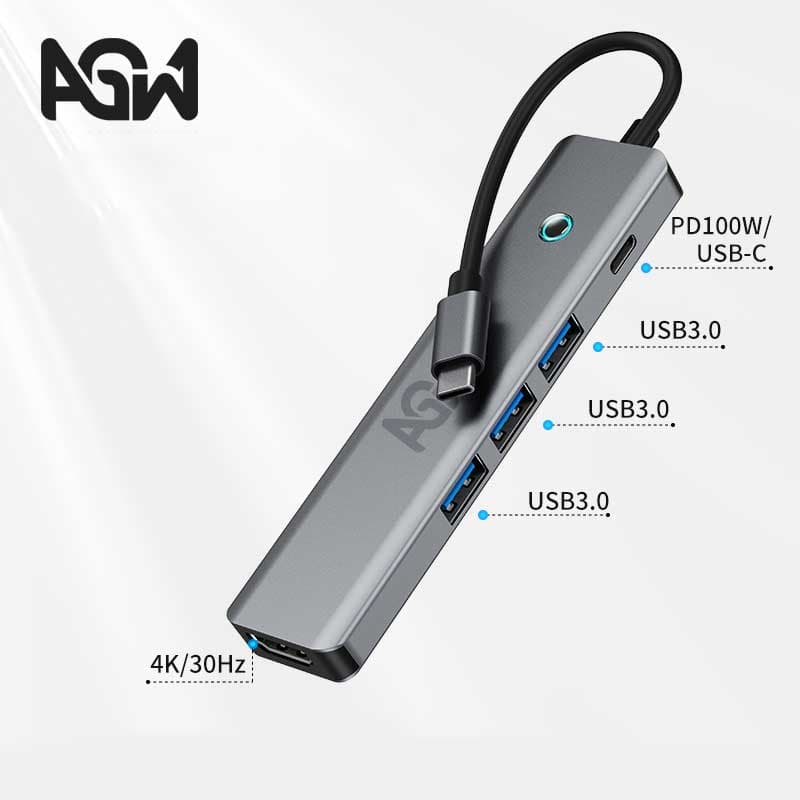 مبدل 5 پورت برند AGW مدل 2319