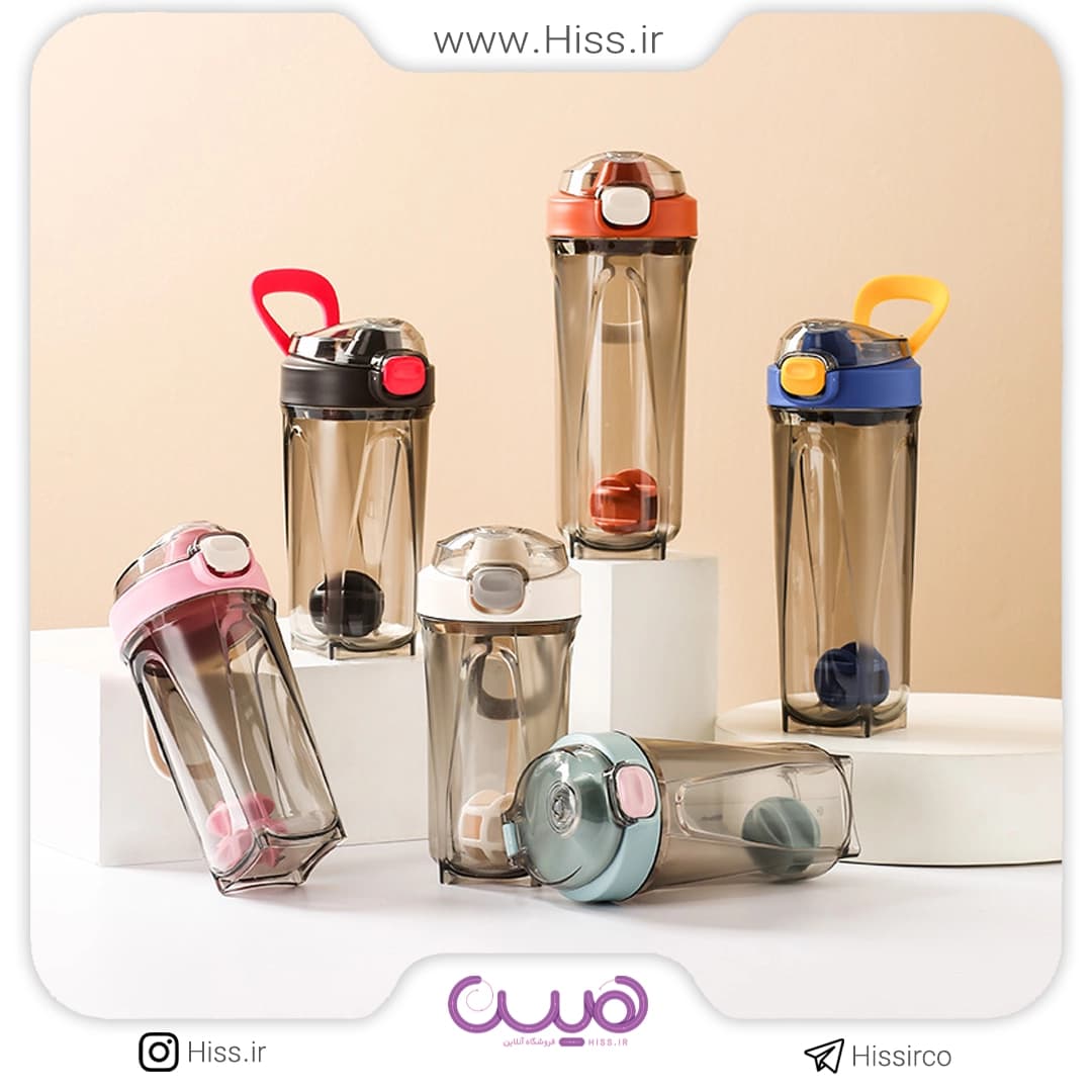 قمقمه ورزشی شیکر دار 500 میلی (رندوم)