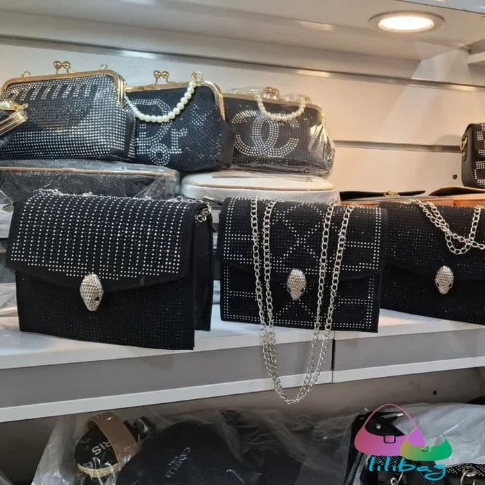 کیف زنانه مجلسی بند زنجیری کد 13038