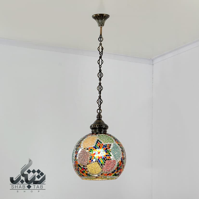 لوستر آویز تک شعله مراکشی 25cm گرد PCL کد 42