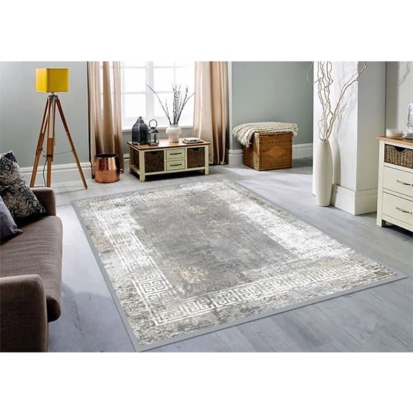 کاور فرش طرح مدرن طوسی نگین ترمه مدل 244