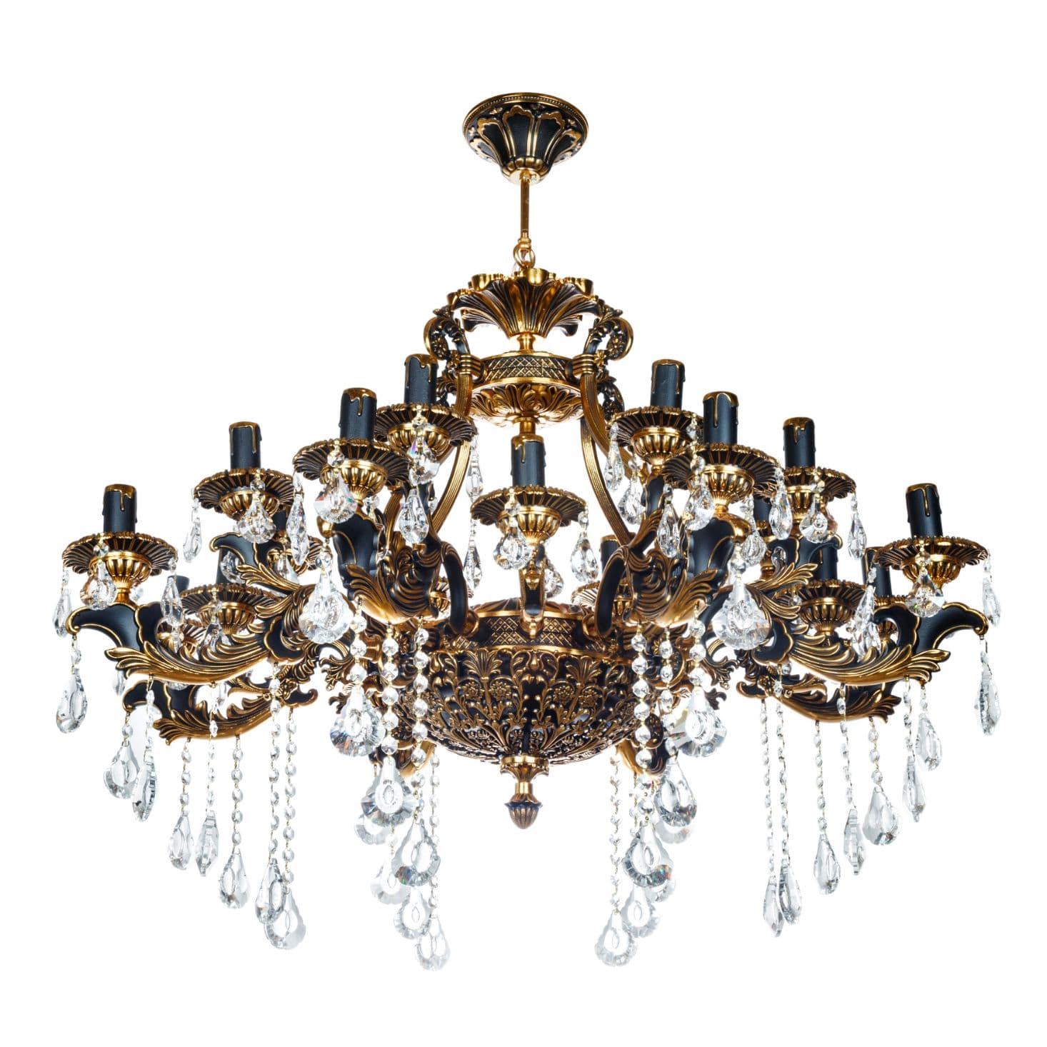 لوستر 20 شعله چشمه نور کد S3662/8 مشکی