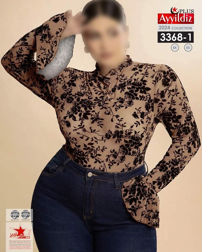 بادی نخی زنانه سایز بزرگ کد 3368