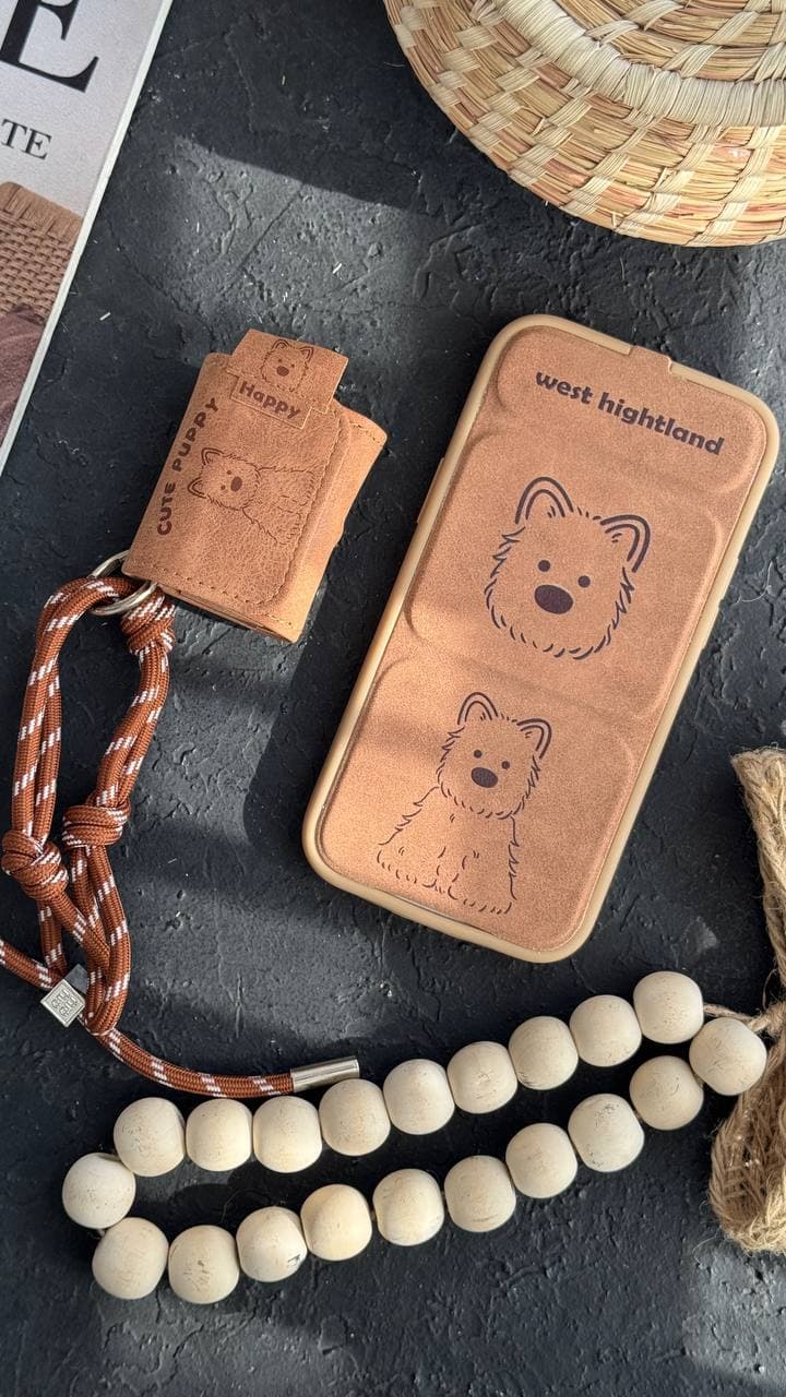 قاب موبایل آیفون سگ پاپی کاوریتو استندشو - کد (۶۳۹۸۷)