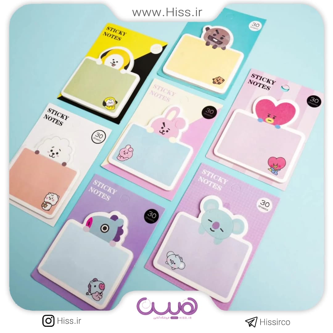 استیک نوت شخصیت کارتونی BTS (مدل رندوم)