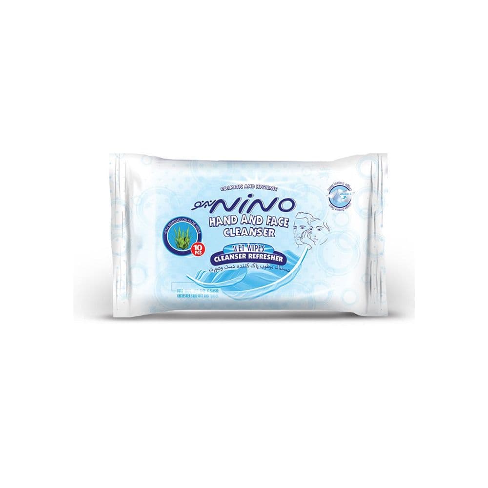 دستمال مرطوب پاک کننده دست و صورت نینو