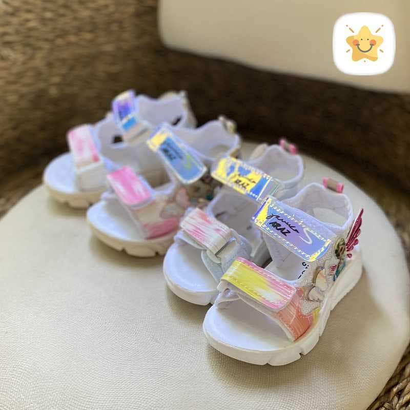 صندل دخترانه فانتزی مدل السا سایز 22 تا 35 (کرم و سفید)