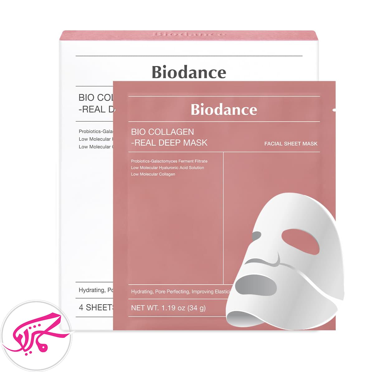 ماسک جوانساز و آبرسان بایو کلاژن بایودنس یک شیت (ورق) BIODANCE