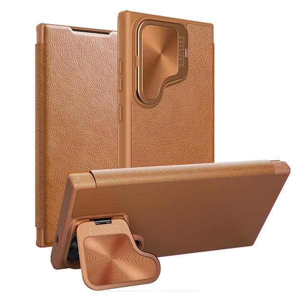 کیف کلاسوری گوشی سامسونگ Galaxy S24 Ultra نیلکین مدل Qin Prop چرمی