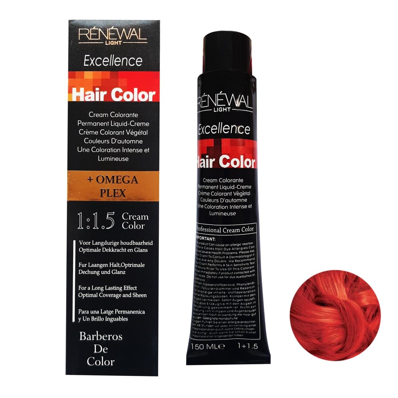 رنگ مو رنوال شماره 6.6 حجم 150 میلی لیتر رنگ قرمز آتشین