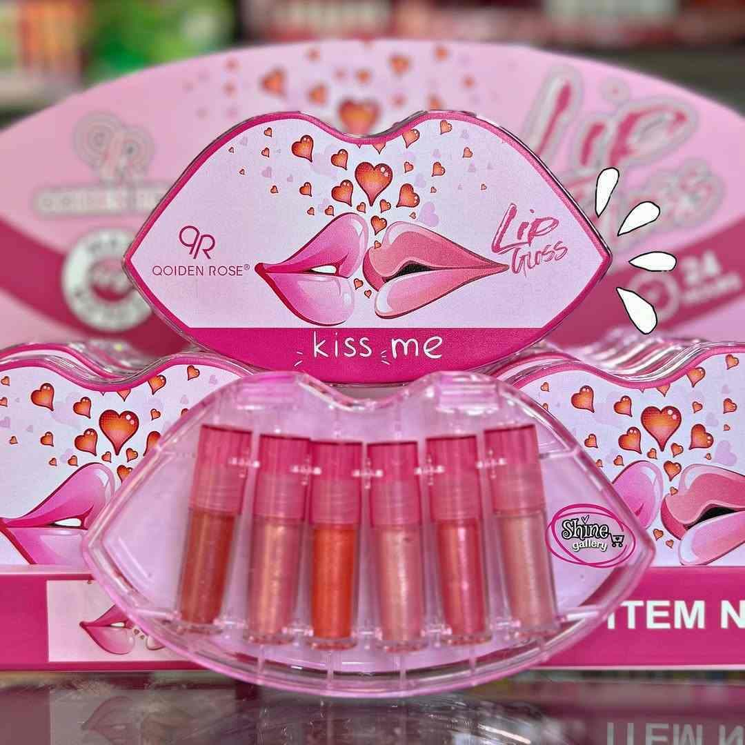 پک برق لب شاین دار رنگی ( لیپ گلاس ) طرح لب