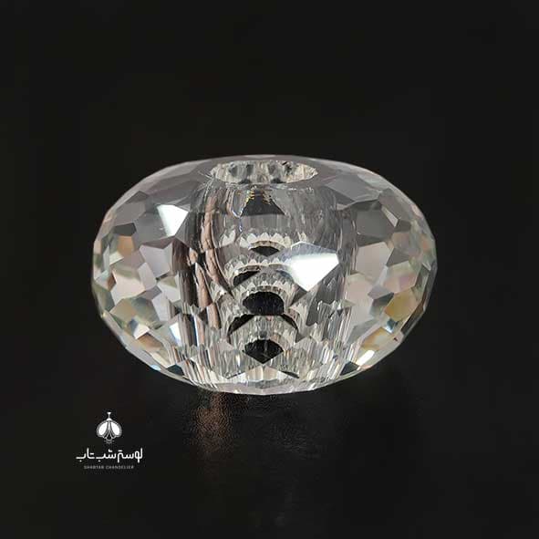 گوی کریستالی چرخی 50 وسط سوراخ سفید