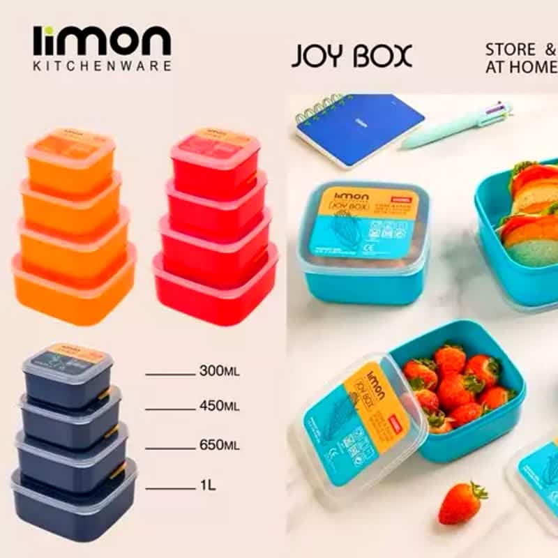 ست ظرف غذا 4 عددی مربع لیمون