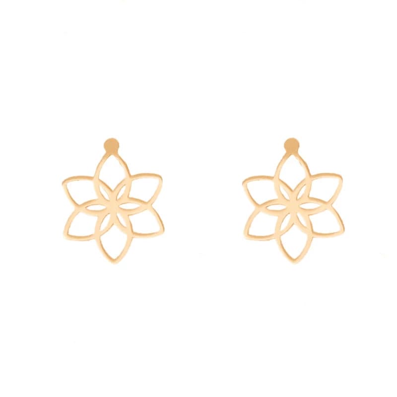 گوشواره طلا زنانه طرح گل لوتوس قو طلایی