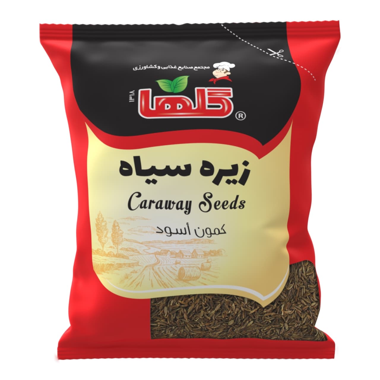 قلم زیره سیاه گلها حجم 10 گرم – سلفون