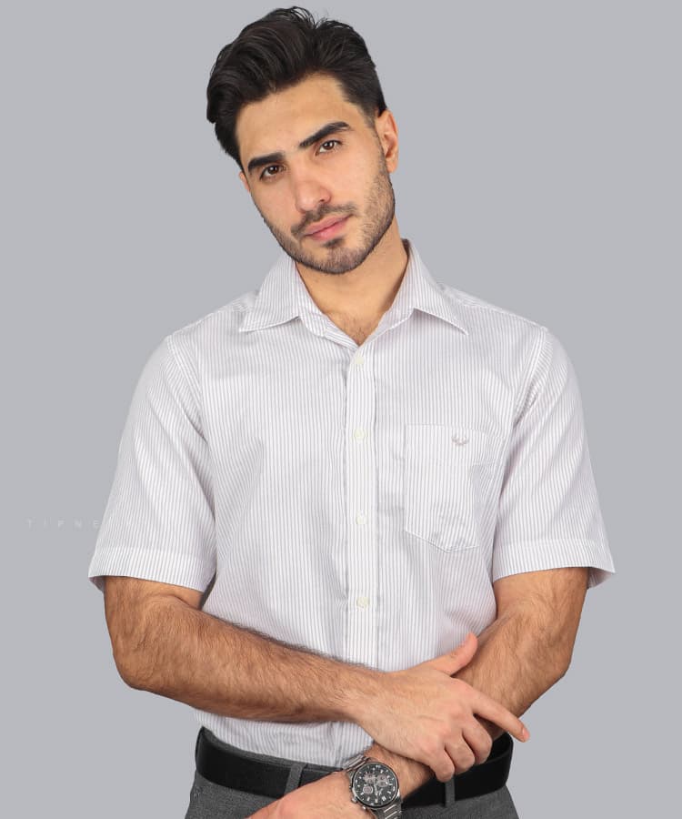 پیراهن آستین کوتاه مردانه مجلسی 0890