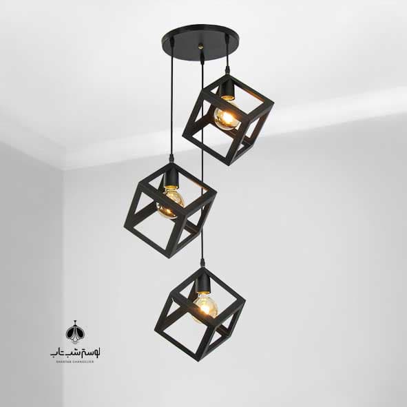 لوستر آویز مدرن سه شعله شب تاب RBE فلزی F30