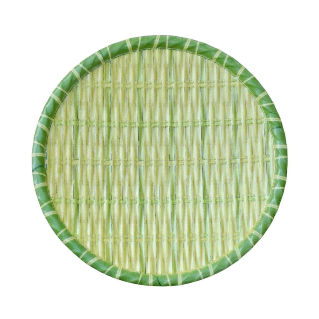 بشقاب گرد طرح حصیری