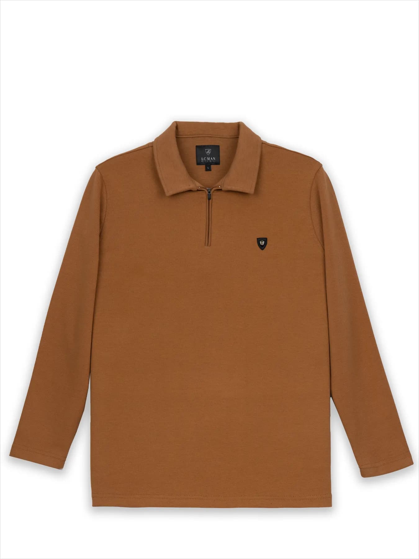 پلیور یقه شکاری قهوه ای روشن ال سی من 69