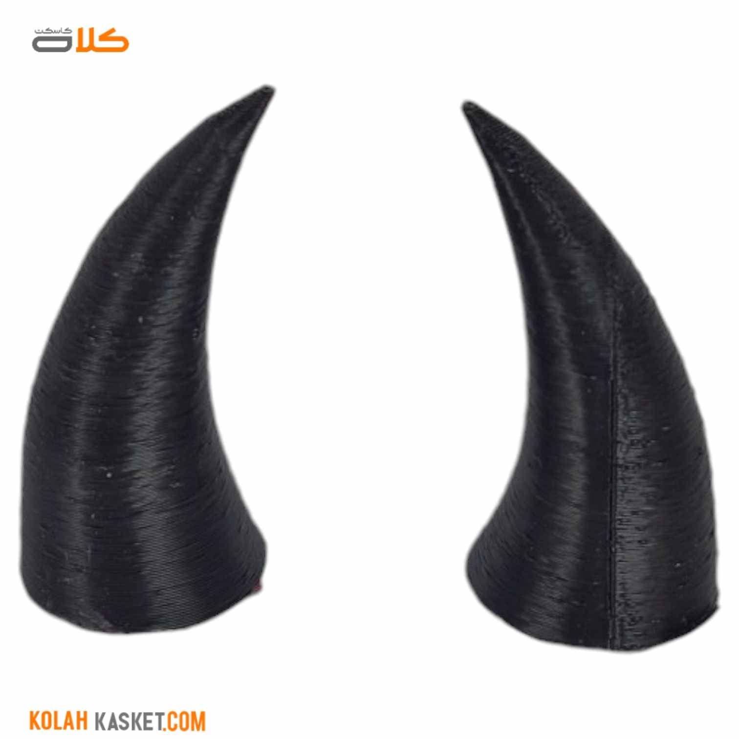 شاخ کلاه کاسکت مشکی 2 عددی کد 0012