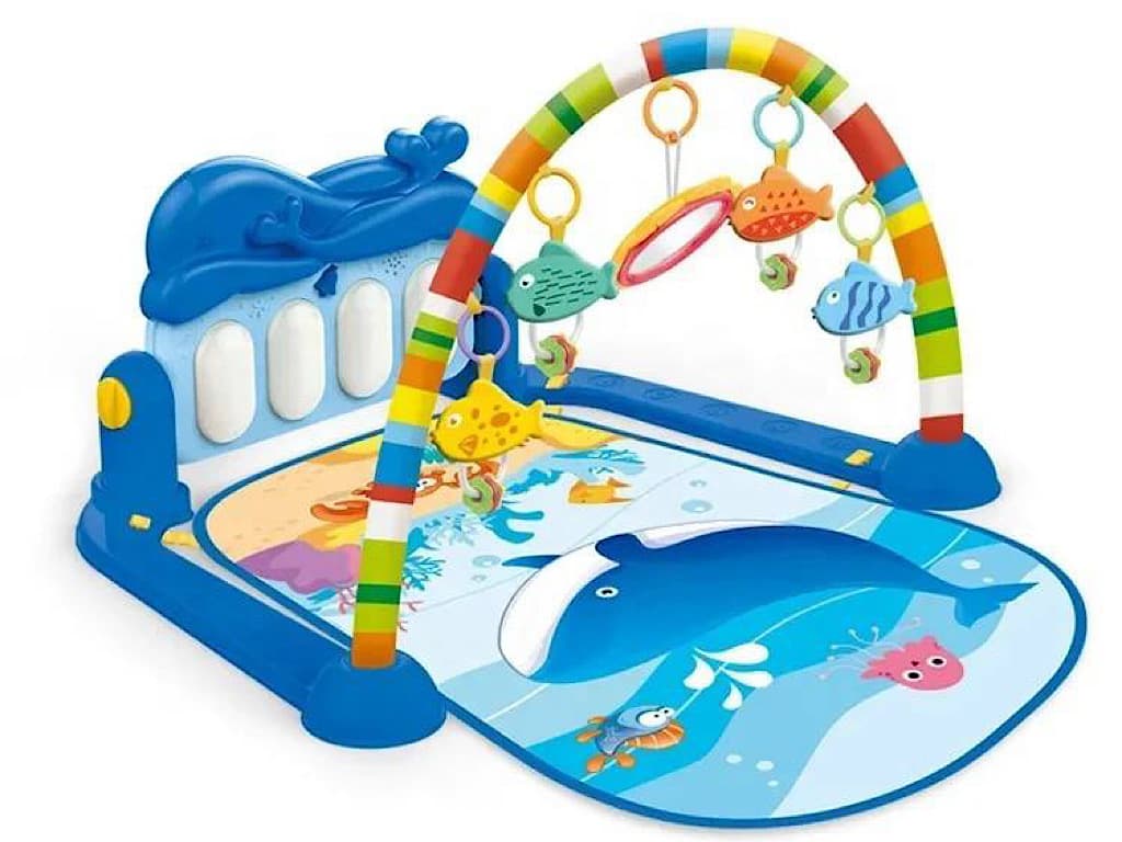 تشک بازی موزیکال نوزادی دارای پیانو طرح دلفین هانگر huanger