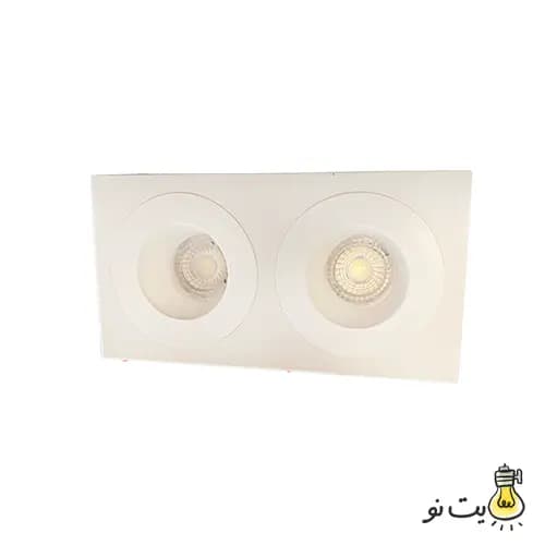قاب هالوژن مستطیل دو خانه 620