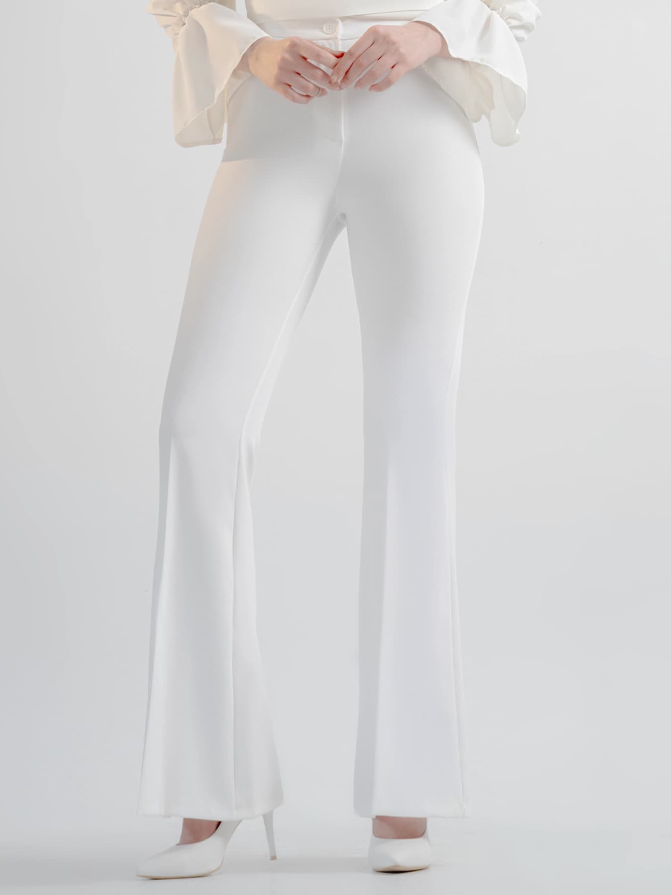 شلوار تک زنانه طرح جیب مدل بگ سفید