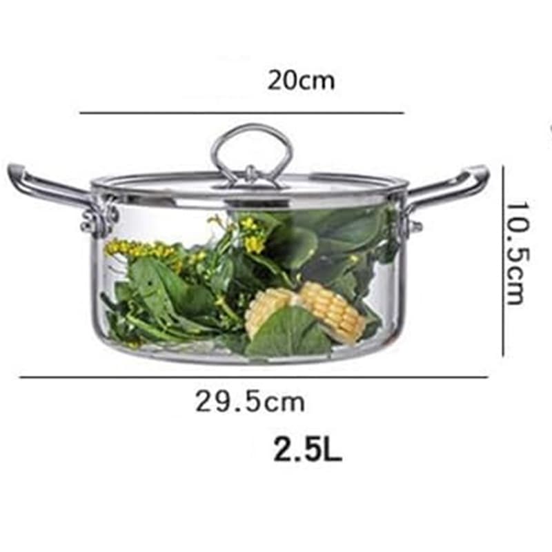 قابلمه پیرکس دسته استیل 2.5 لیتر کد 4400