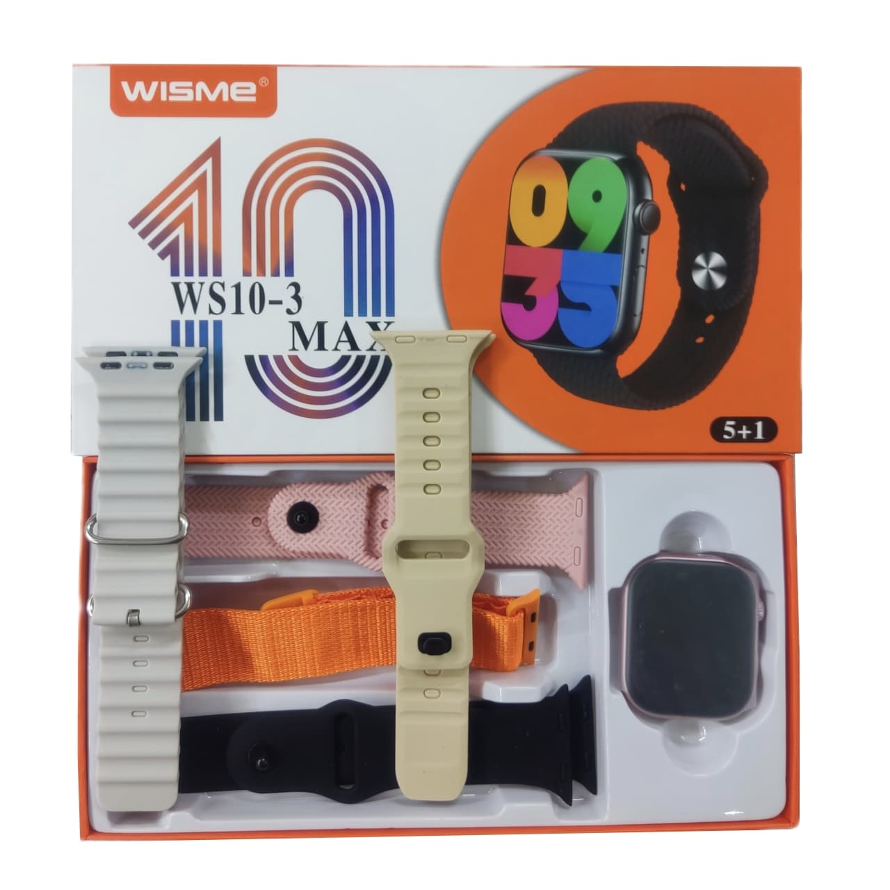 ساعت هوشمند سری 10 ویسمی wisme مدل WS10-3 max همراه با 5 بند متنوع