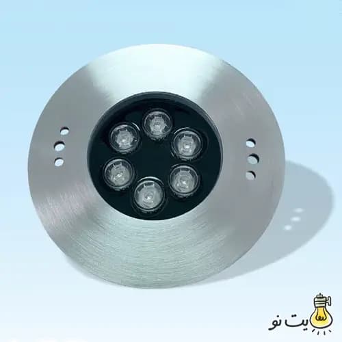 چراغ توکار استخری استیل تک رنگ 12 وات Ledman