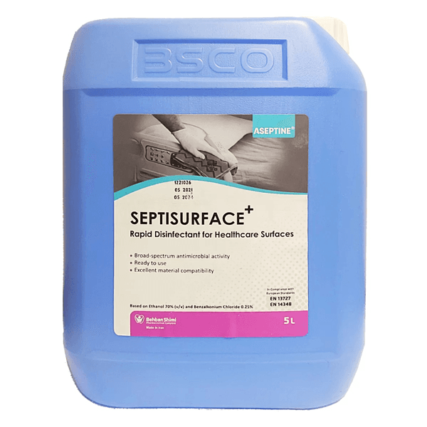 محلول ضد عفونی کننده سطوح به بان شیمی مدل سپتی سرفیس پلاس حجم 5 لیتر