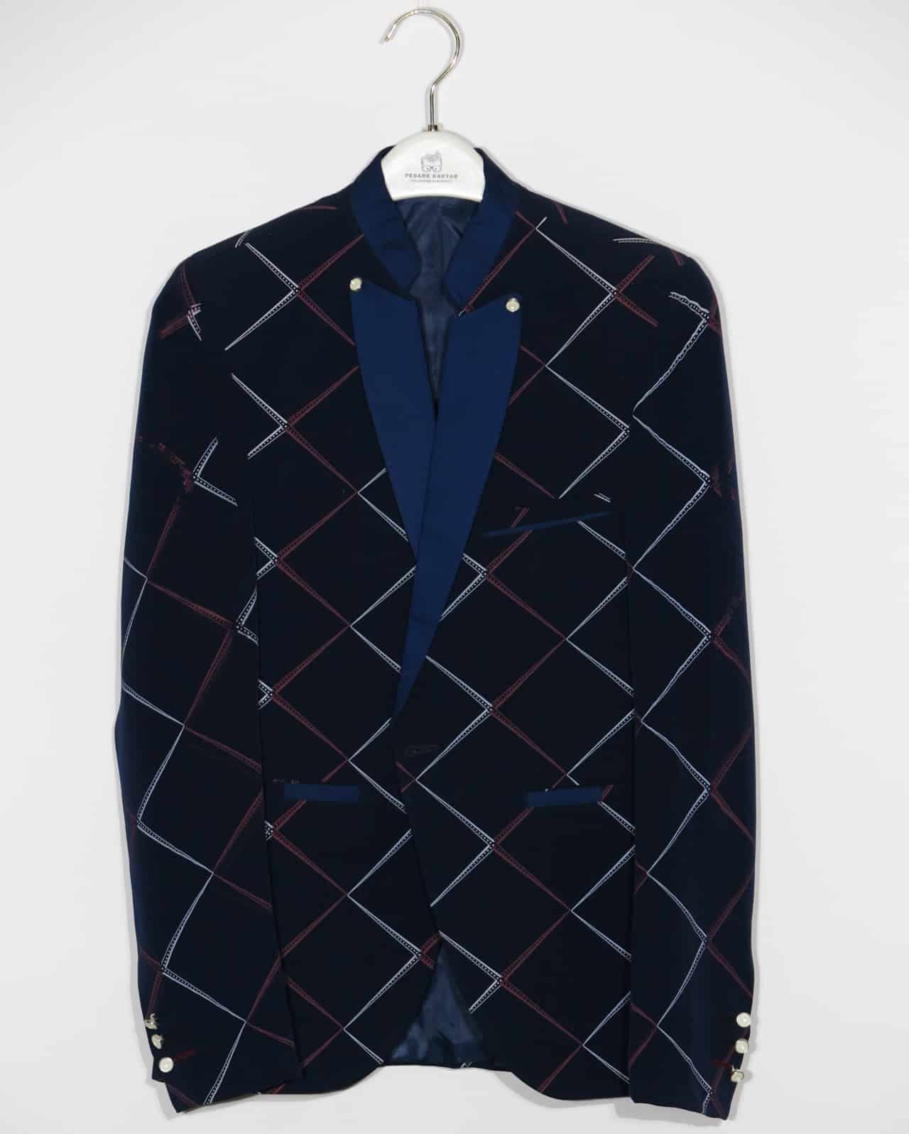 کت یقه حاکم طرح لوزی