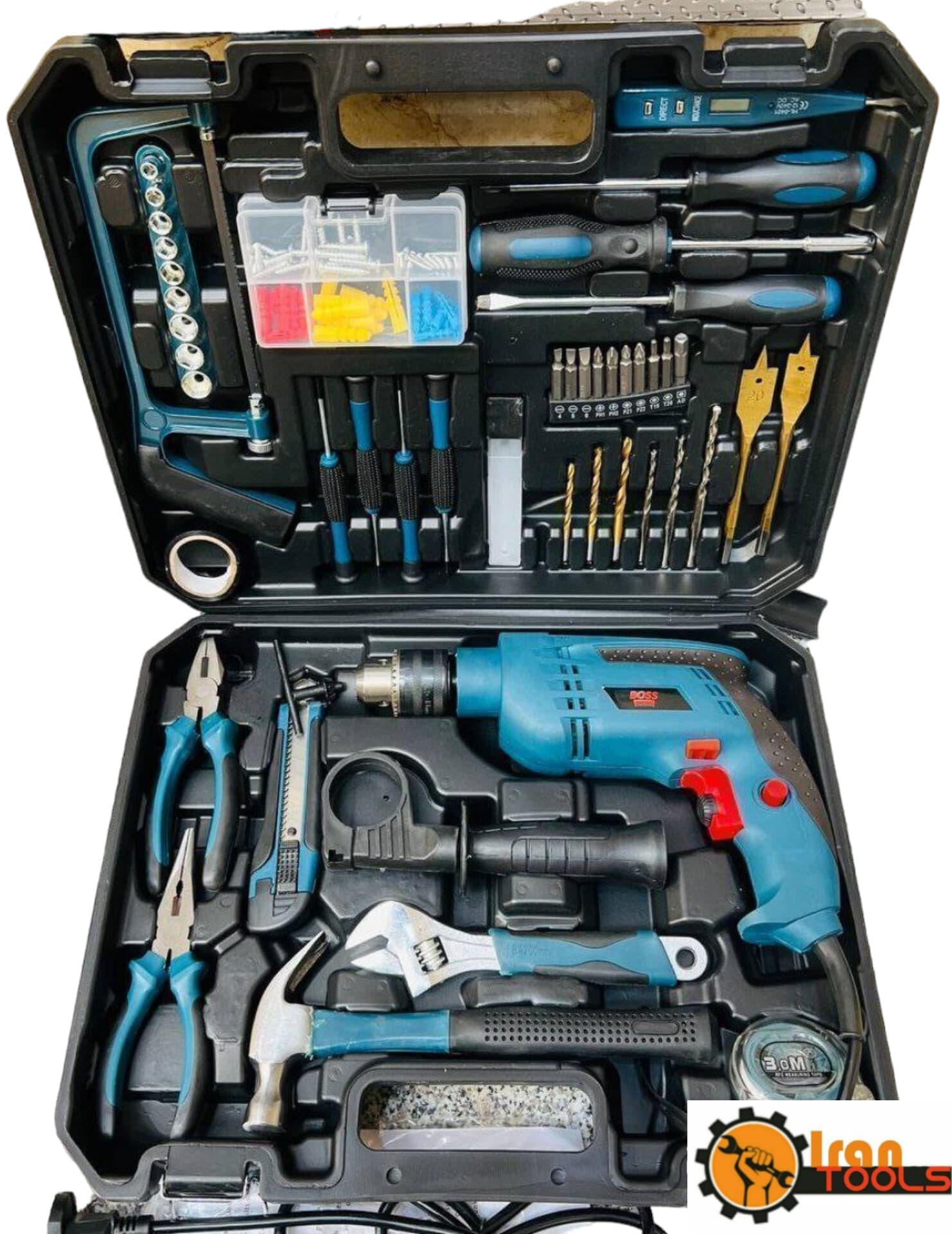 کیت دریل چکشی باس 100 عددی مدل BS-1308