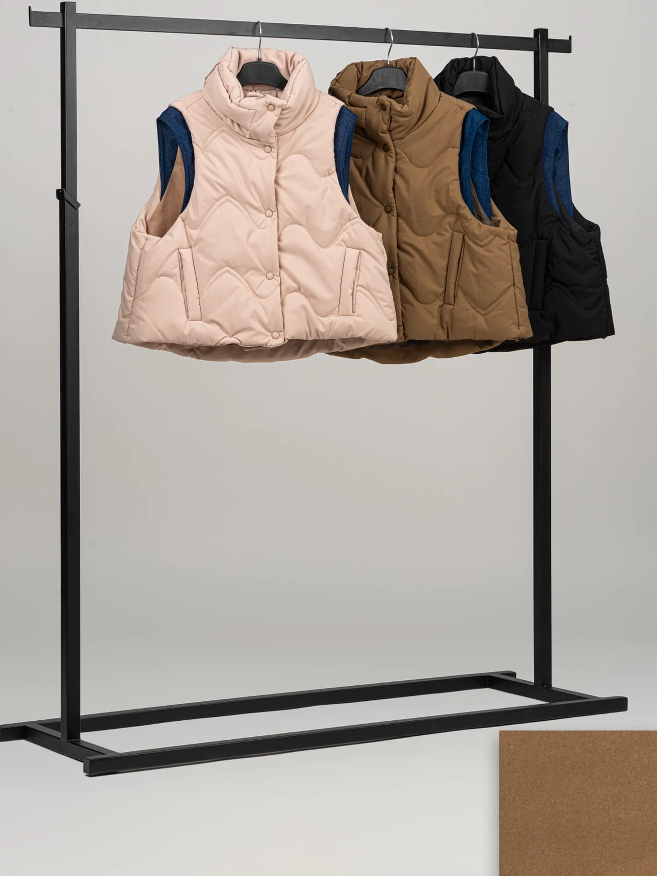 پافر زنانه دوجیب ساده قهوه ای روما