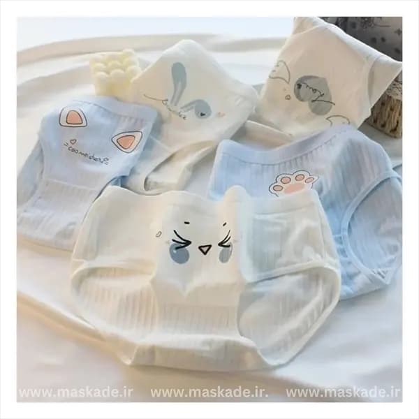 شورت فانتزی وارداتی طرح گربه ای پک دو عددی