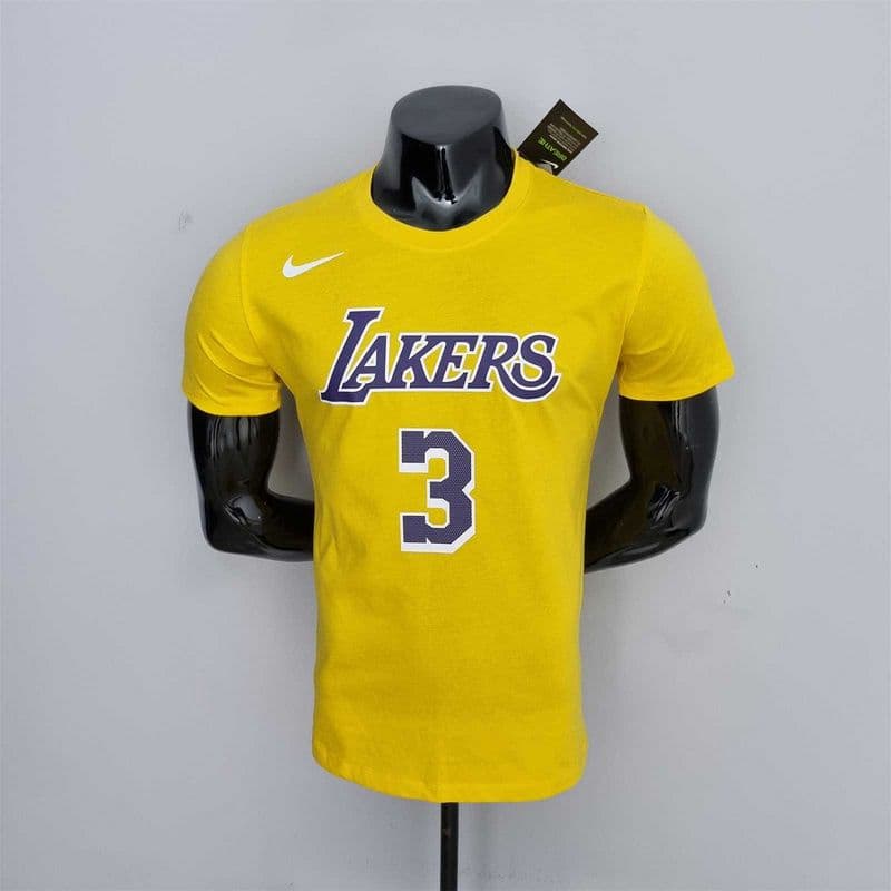 تیشرت نام و شماره لس آنجلس لیکرز زرد | آنتونی دیویس 3