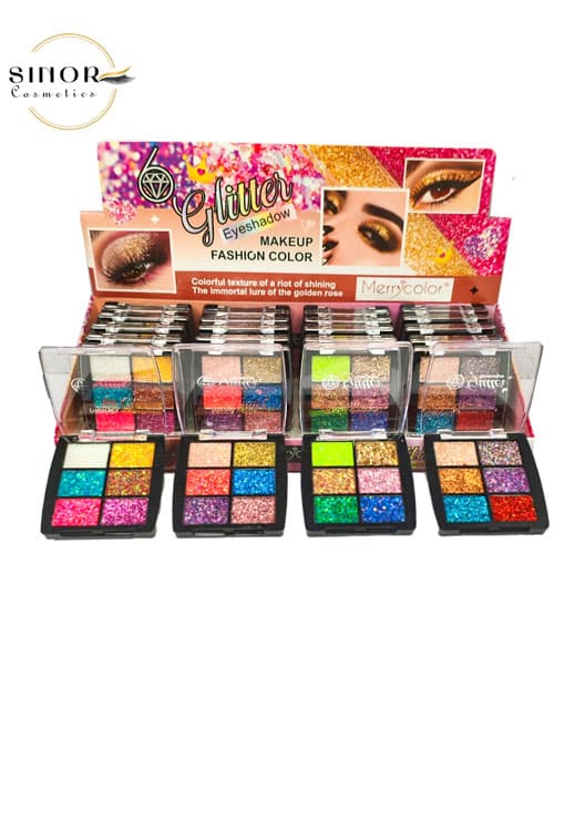 پالت سایه گلیتری 6 رنگ Merry Color