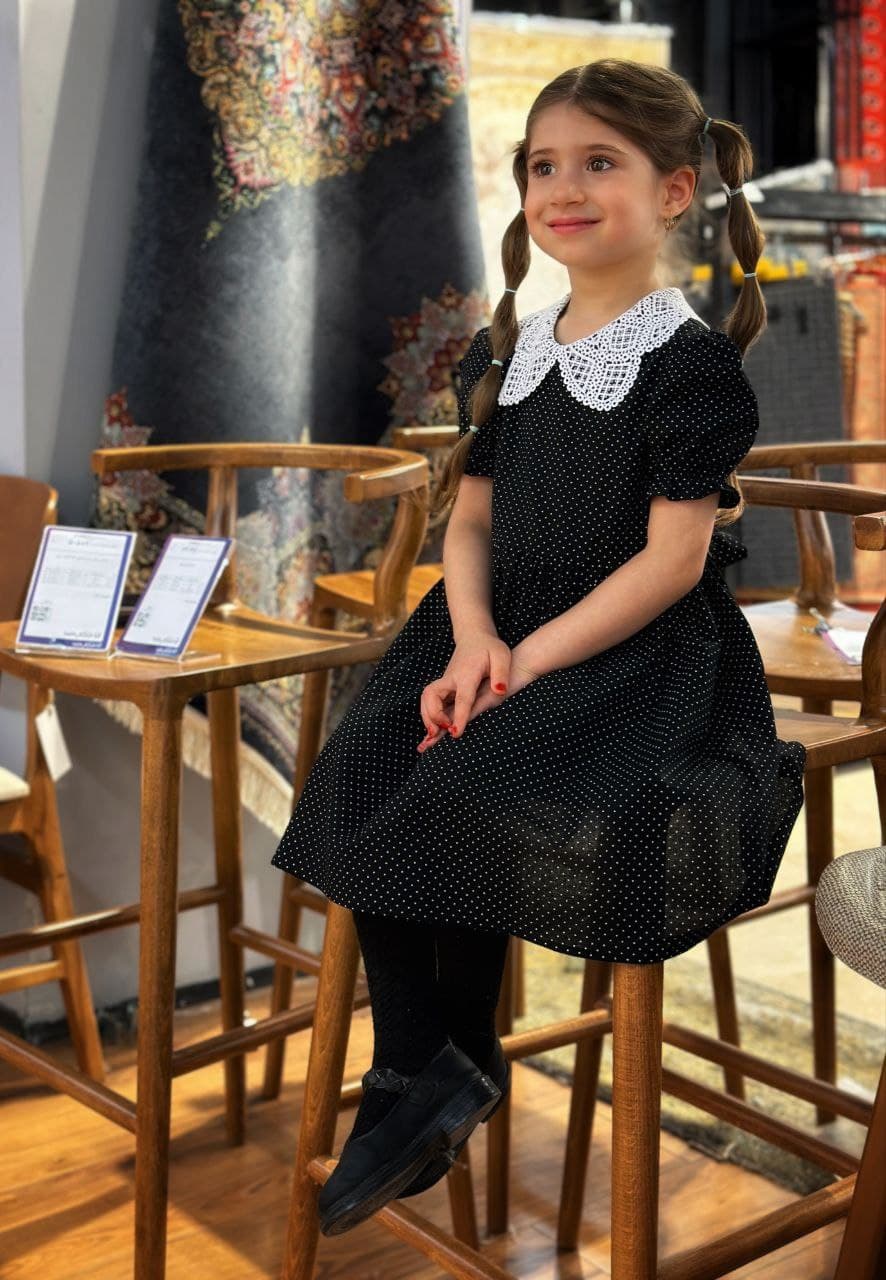 پیراهن خالخالی مشکی