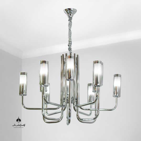 pdr لوستر آویز مدرن 12 شعله 8001/12 آبکاری کروم