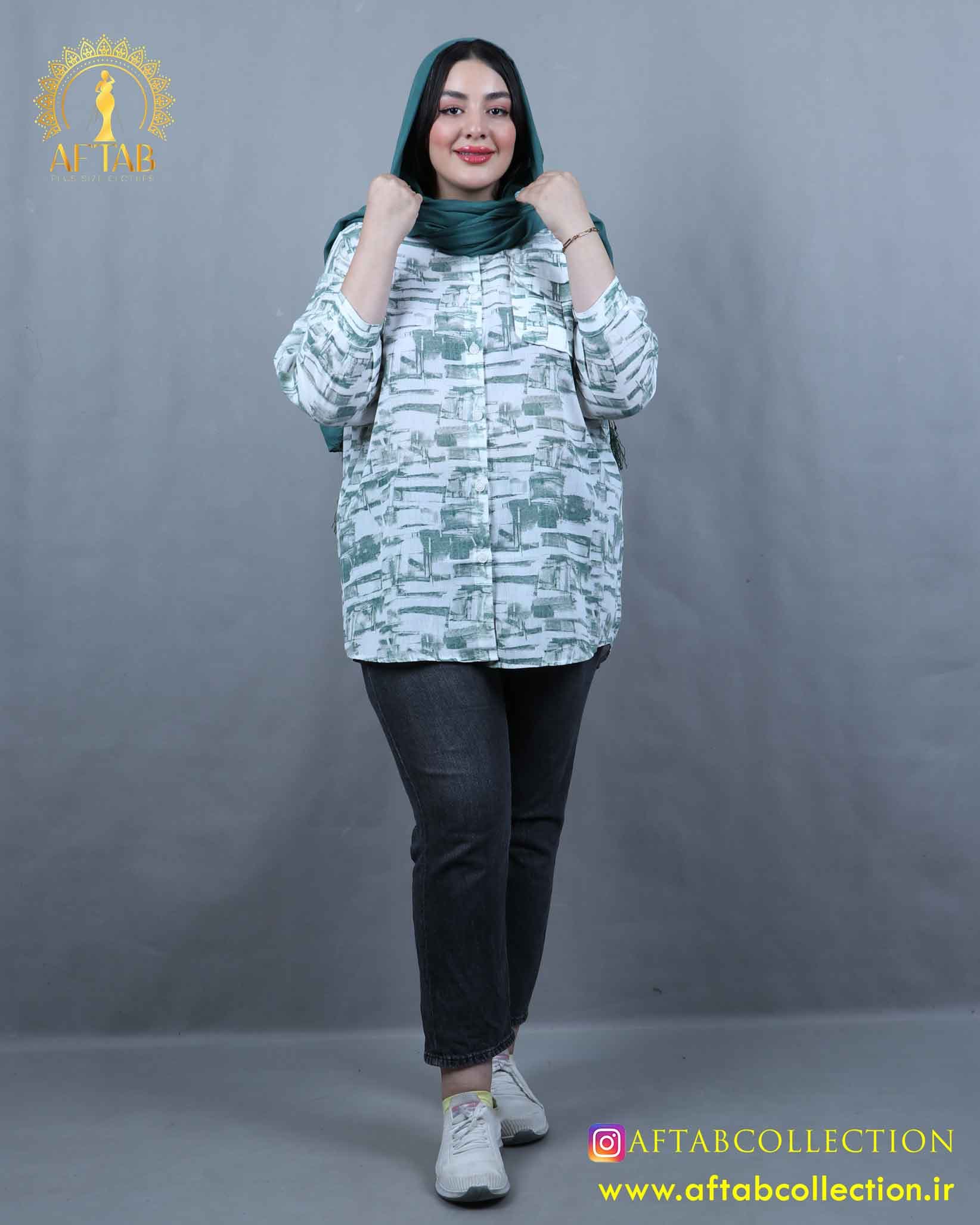 مانتو لنین چاپ تک جیب سایزبزرگ 5824