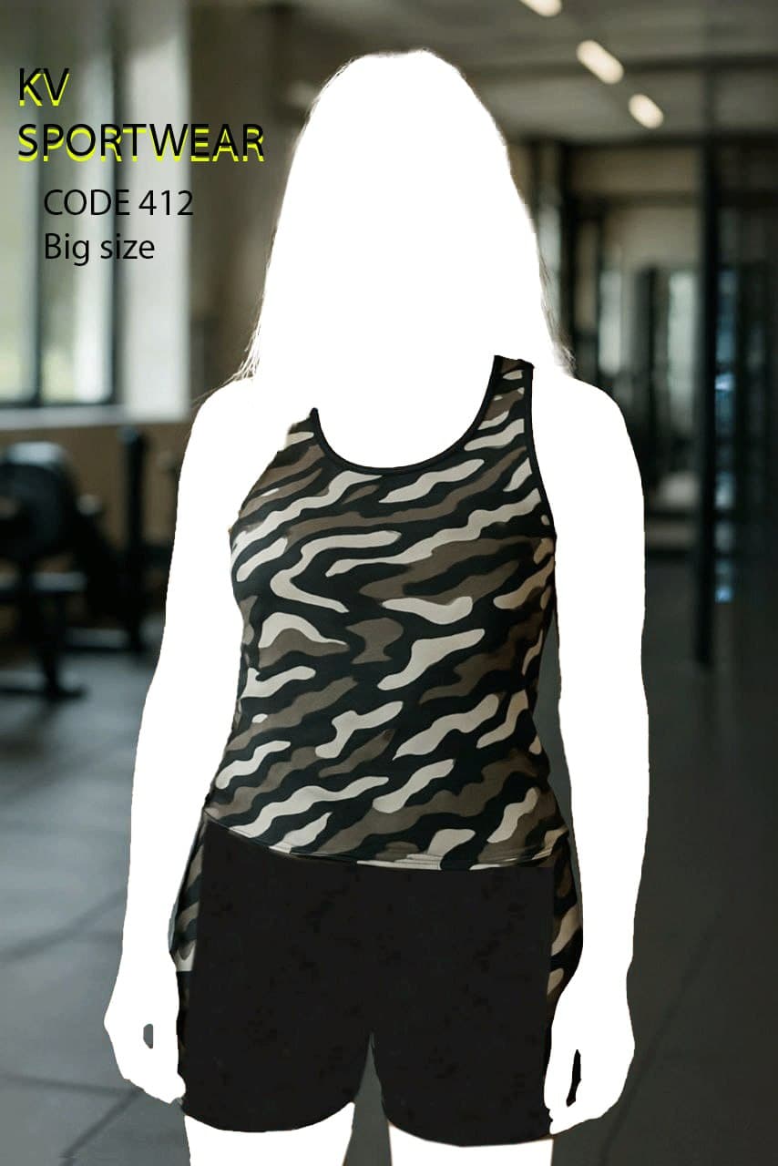 ست تاپ شلوارک ورزشی بیگ و فری سایز زنانه کد 002