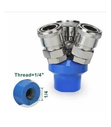 کوپلینگ سه راهی باد کمپرسور داخل رزوه 1/4 اینچ مدل SJD