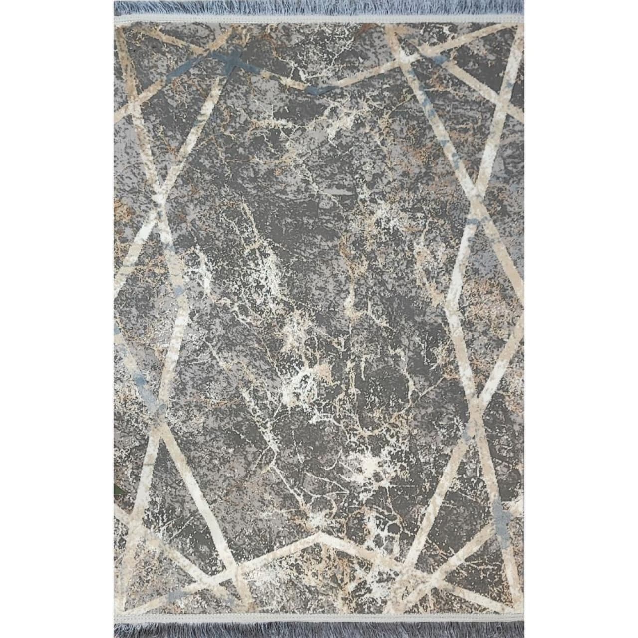 فرش ماشینی موناکو طرح ۹۵۰۶ طوسی بژ وینتیج ماربلی