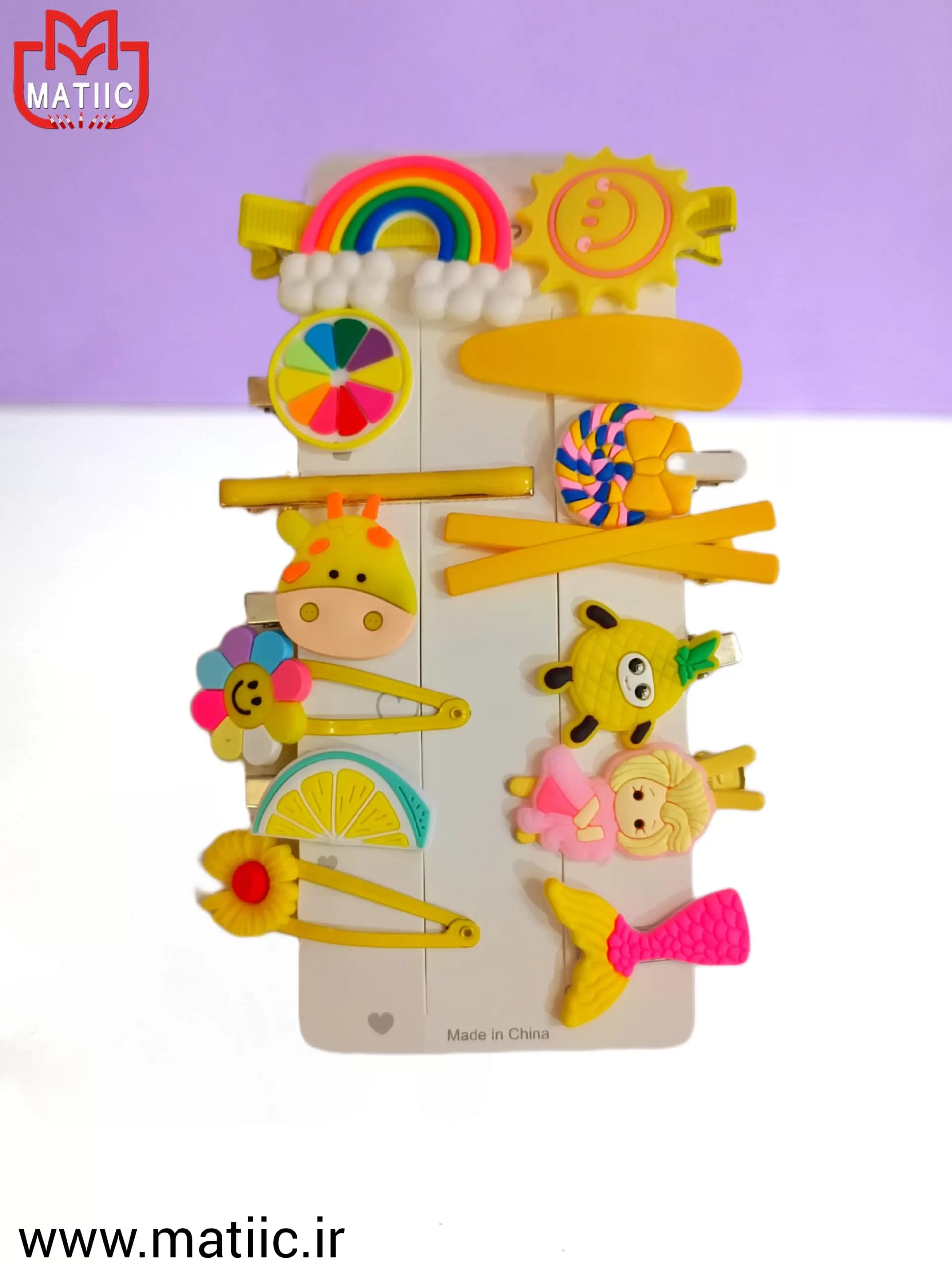 ست گیره مو فانتزی زرد