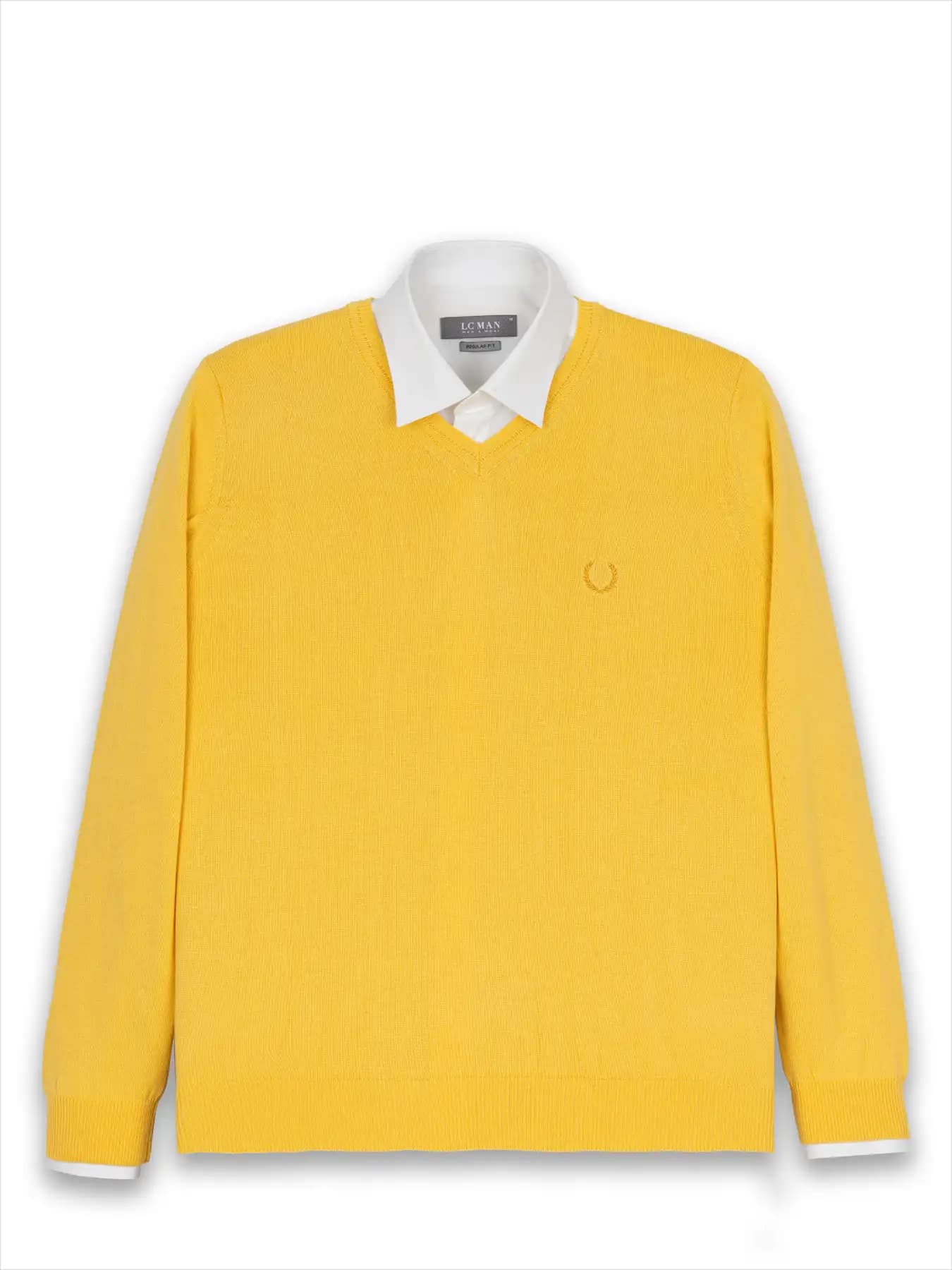 بافت زرد یقه هفت سانت ساده